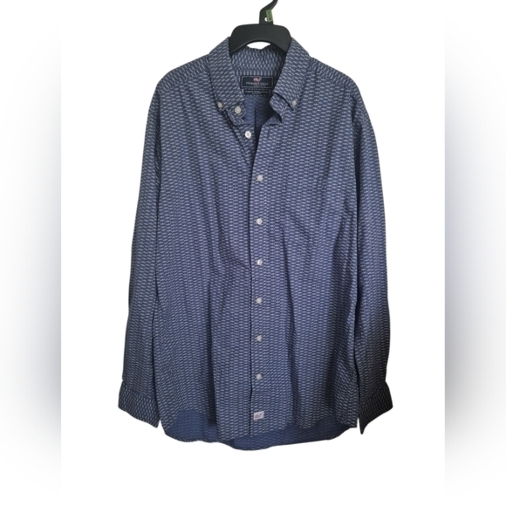 Vineyard Vines Murray Slim Fit Mens Micro Skeleton Fish Long Sleeve Shirt